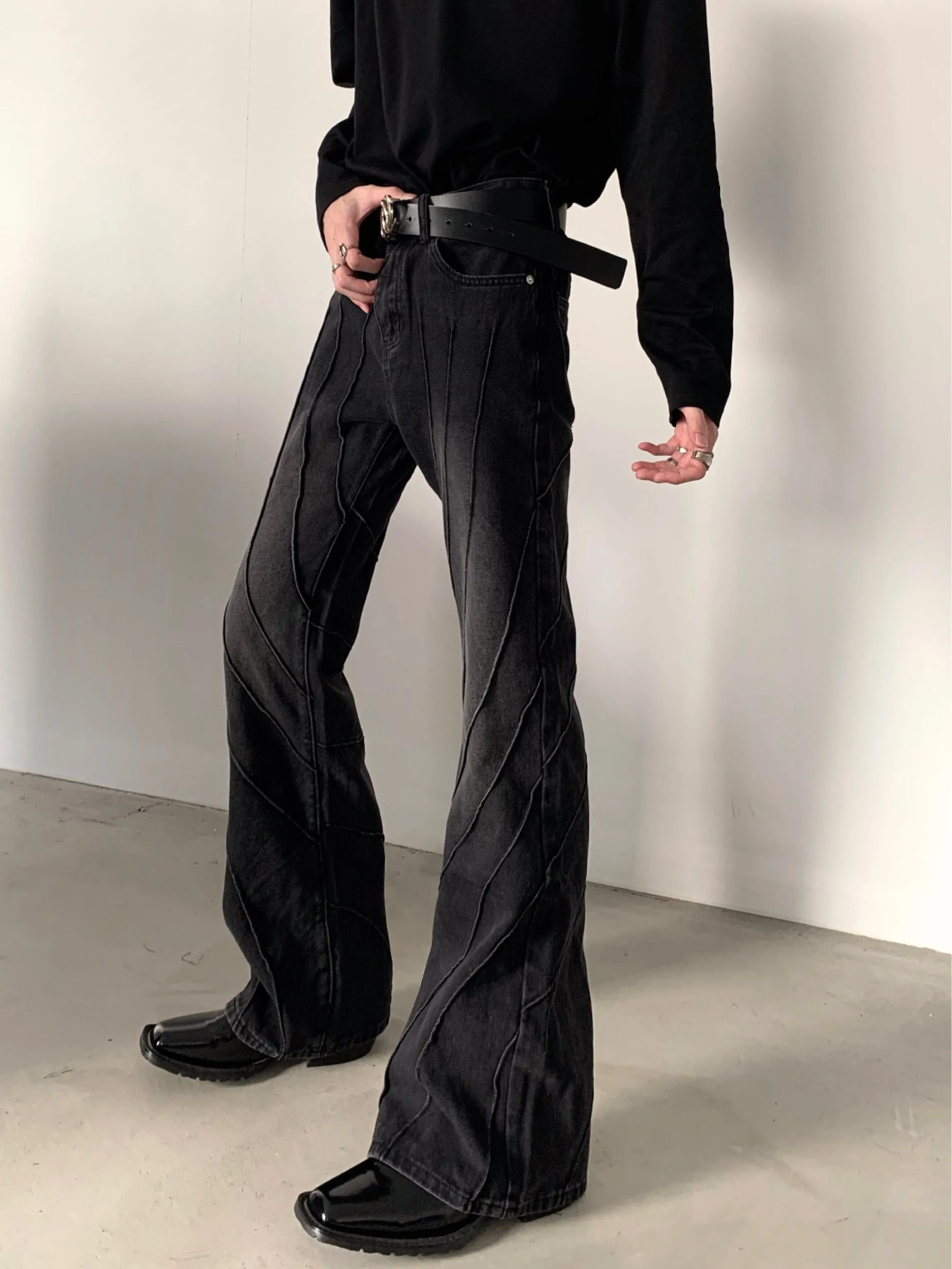 【23s December.】Washed Burst Design Micro-flare Jeans