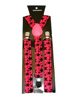 25mm Black Stars on Pink Braces