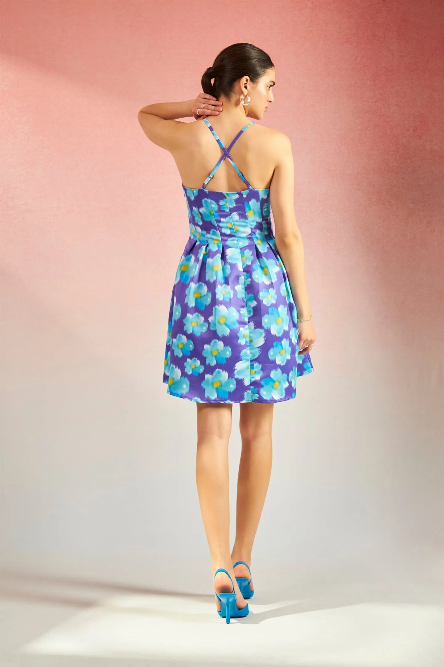 Abigail|Floral Satin Dress