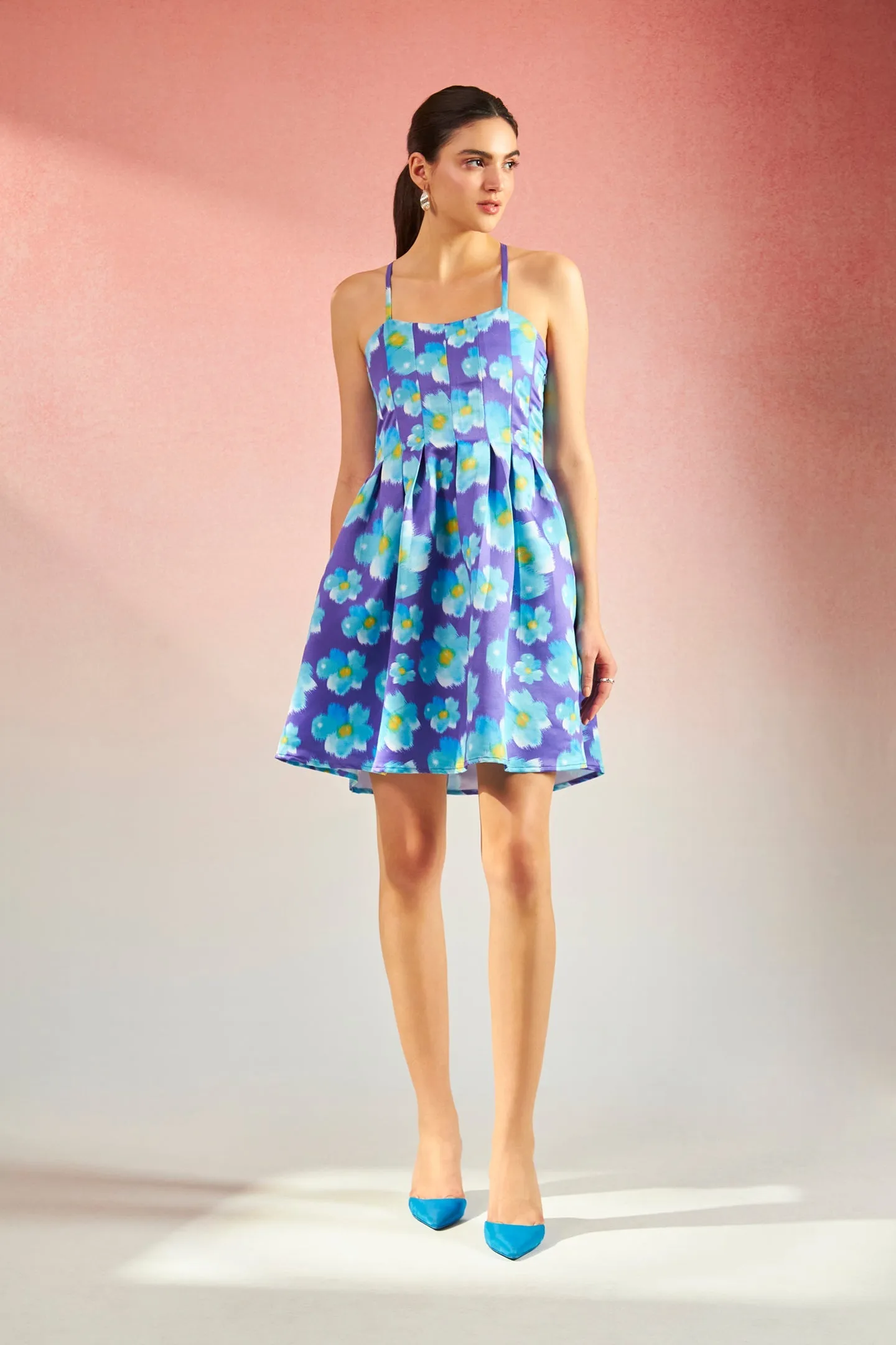 Abigail|Floral Satin Dress