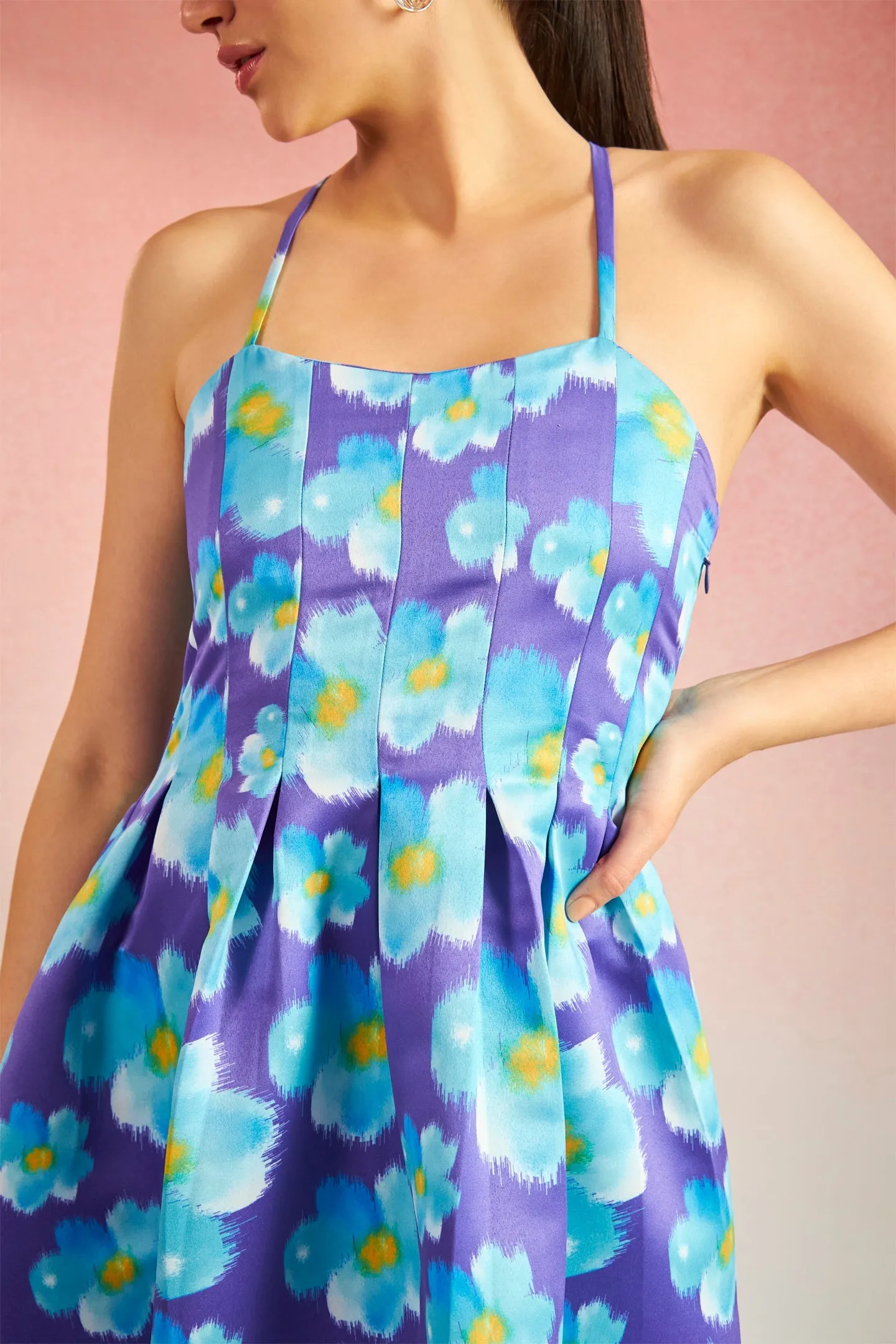 Abigail|Floral Satin Dress