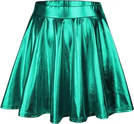 American Trends Womens Mini Skirt Pleated Flared Skater Skirt Metallic Skirt Athletic Tennis Skirt