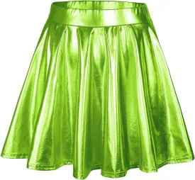 American Trends Womens Mini Skirt Pleated Flared Skater Skirt Metallic Skirt Athletic Tennis Skirt