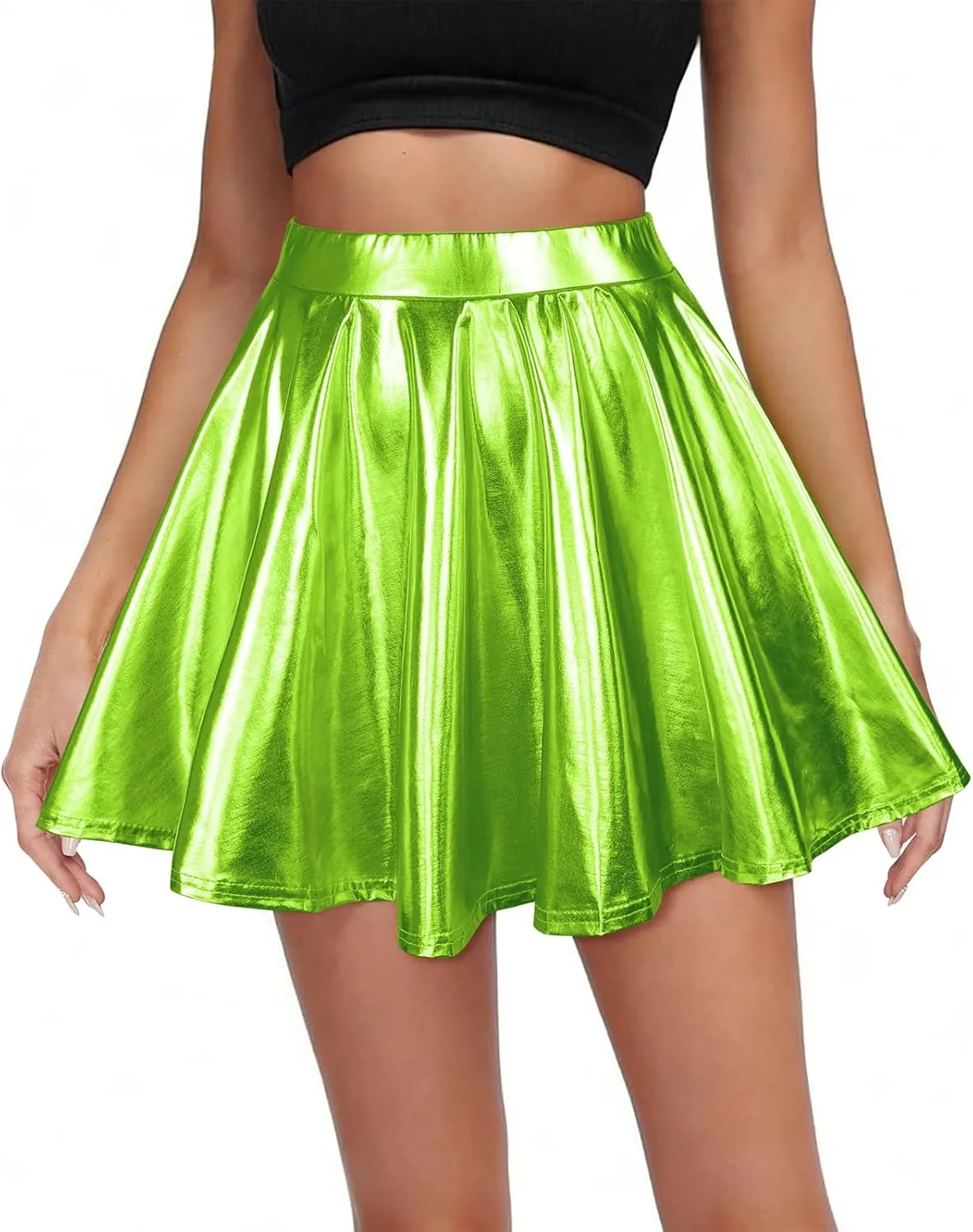 American Trends Womens Mini Skirt Pleated Flared Skater Skirt Metallic Skirt Athletic Tennis Skirt
