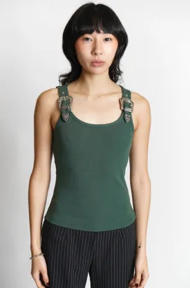 Arques Western Buckle Tank - Forest Green