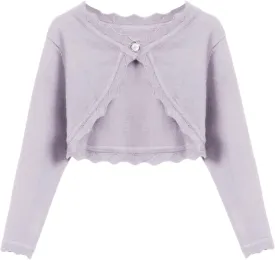 Arshiner Girls Open Front Bolero Shrug Kids Long Sleeve Cropped Elegant Cardigan Knit Sweater