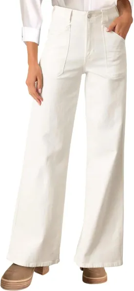 Astylish Womens High Waisted Straight Leg Jeans Stretchy Wide Leg Jeans Trendy Denim Pants