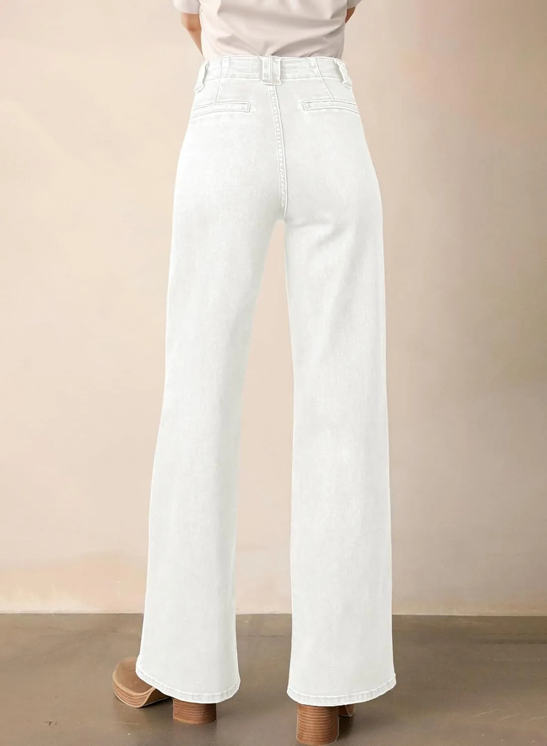 Astylish Womens High Waisted Straight Leg Jeans Stretchy Wide Leg Jeans Trendy Denim Pants