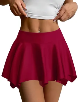 Avidlove Women Mini Skirt Flowy Pleated Skirt Lingerie Ruffles Beach Short Skirt S-XXL(Very Short)
