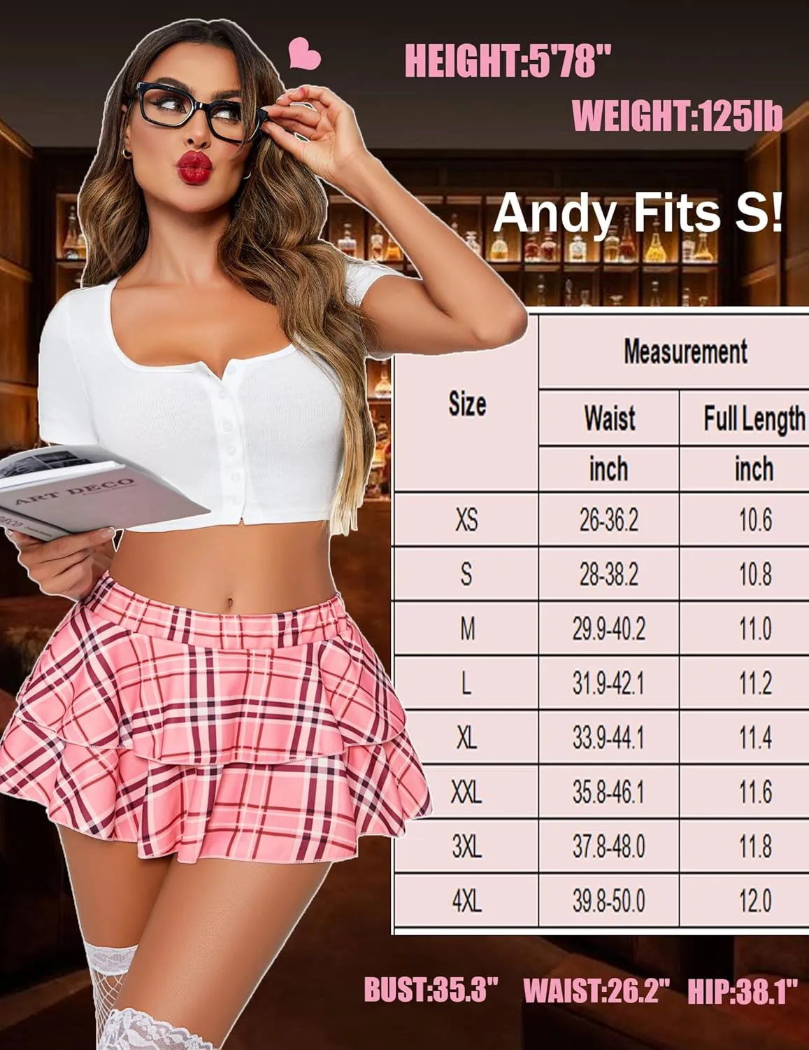 Avidlove Womens Pleated Mini Skirt Solid Ruffle Lingerie Skirts Layered Y2K Plaid Outfit for Schoolgirl Role Play XS-4XL