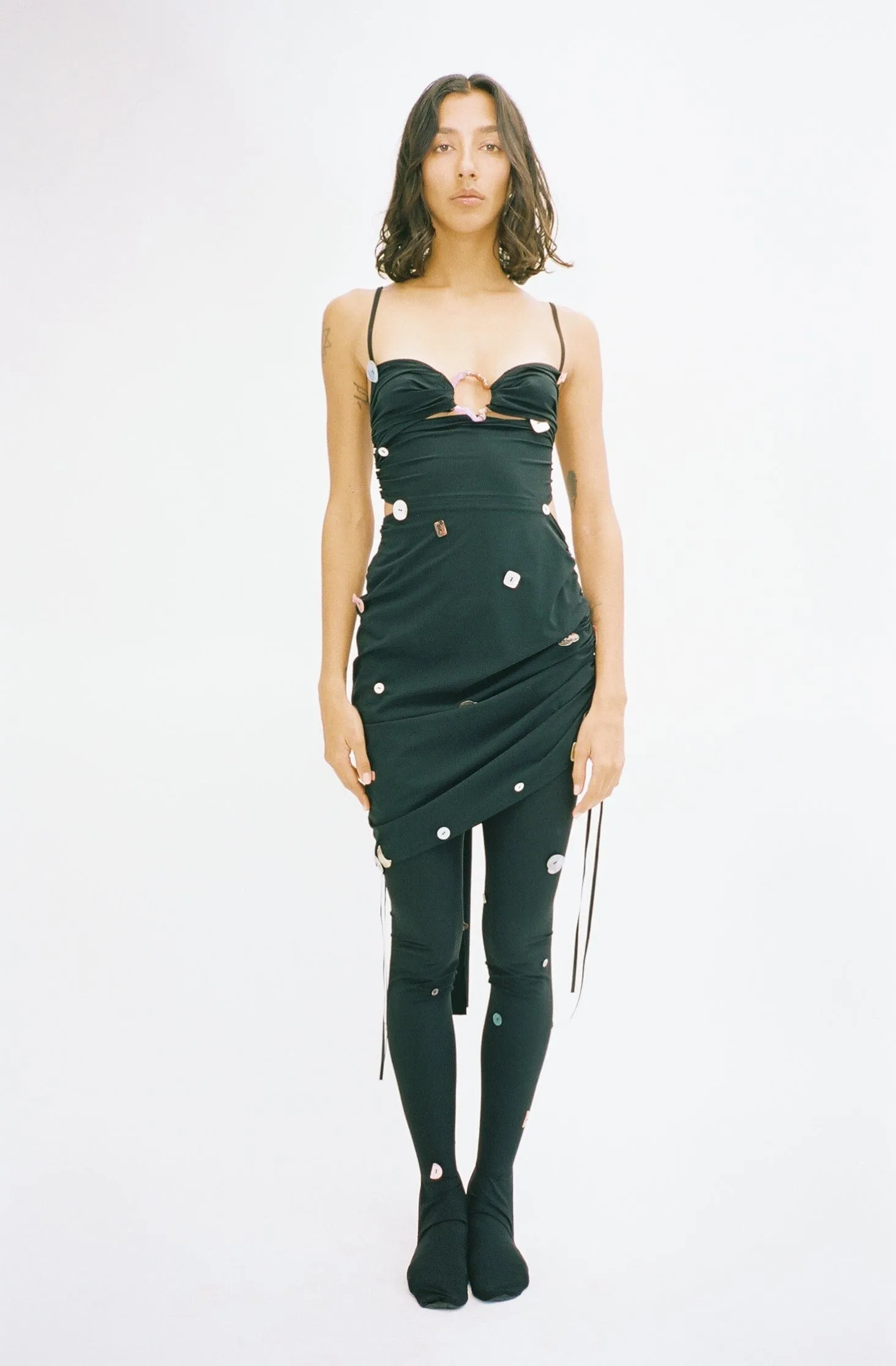 Black Jersey Scarf Dress
