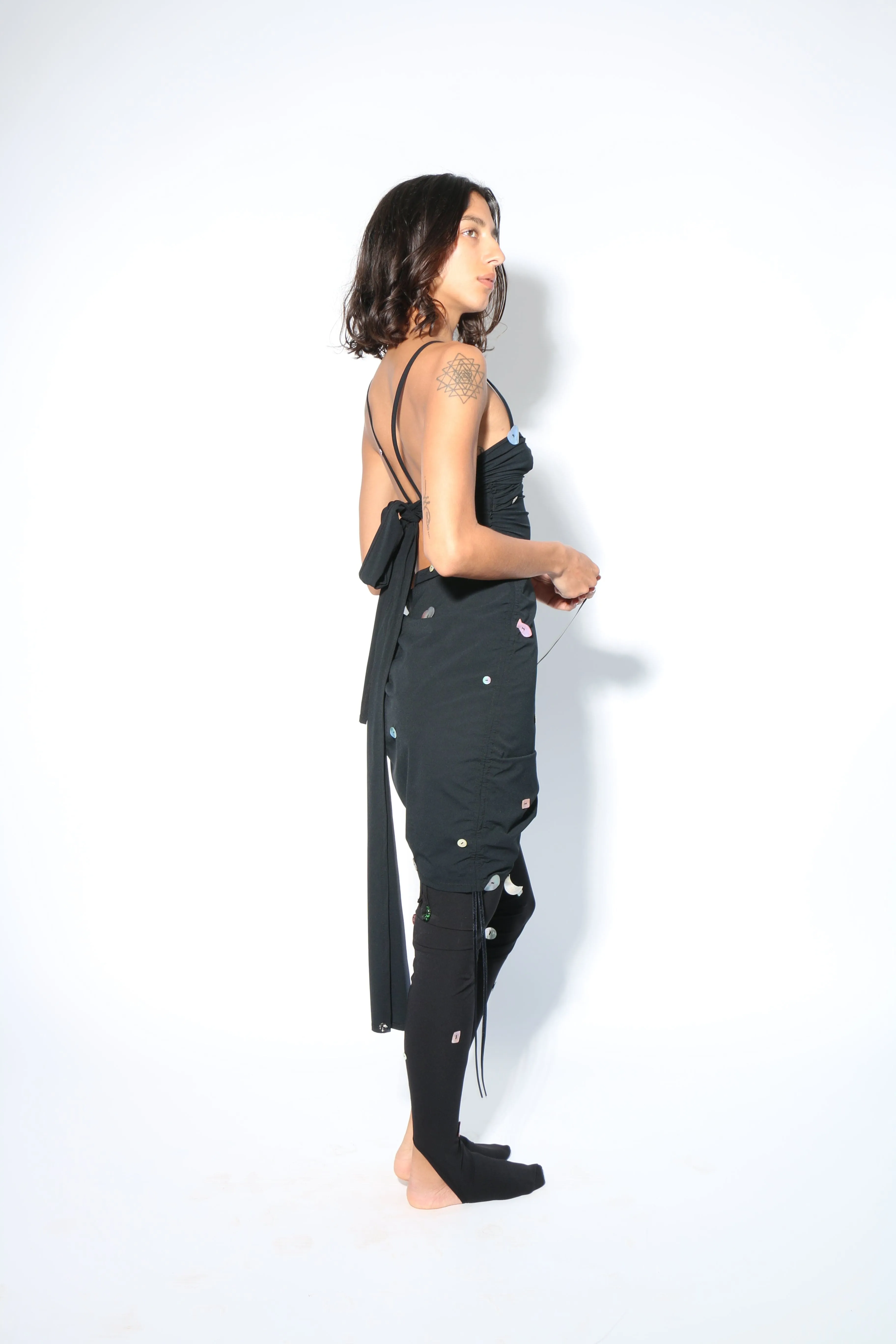 Black Jersey Scarf Dress
