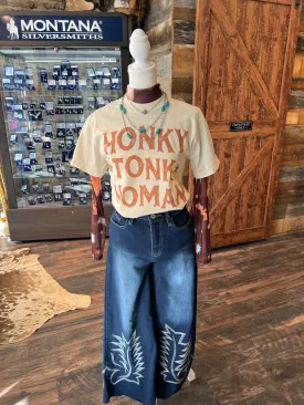 Boot-Stitched Cropped Jeans