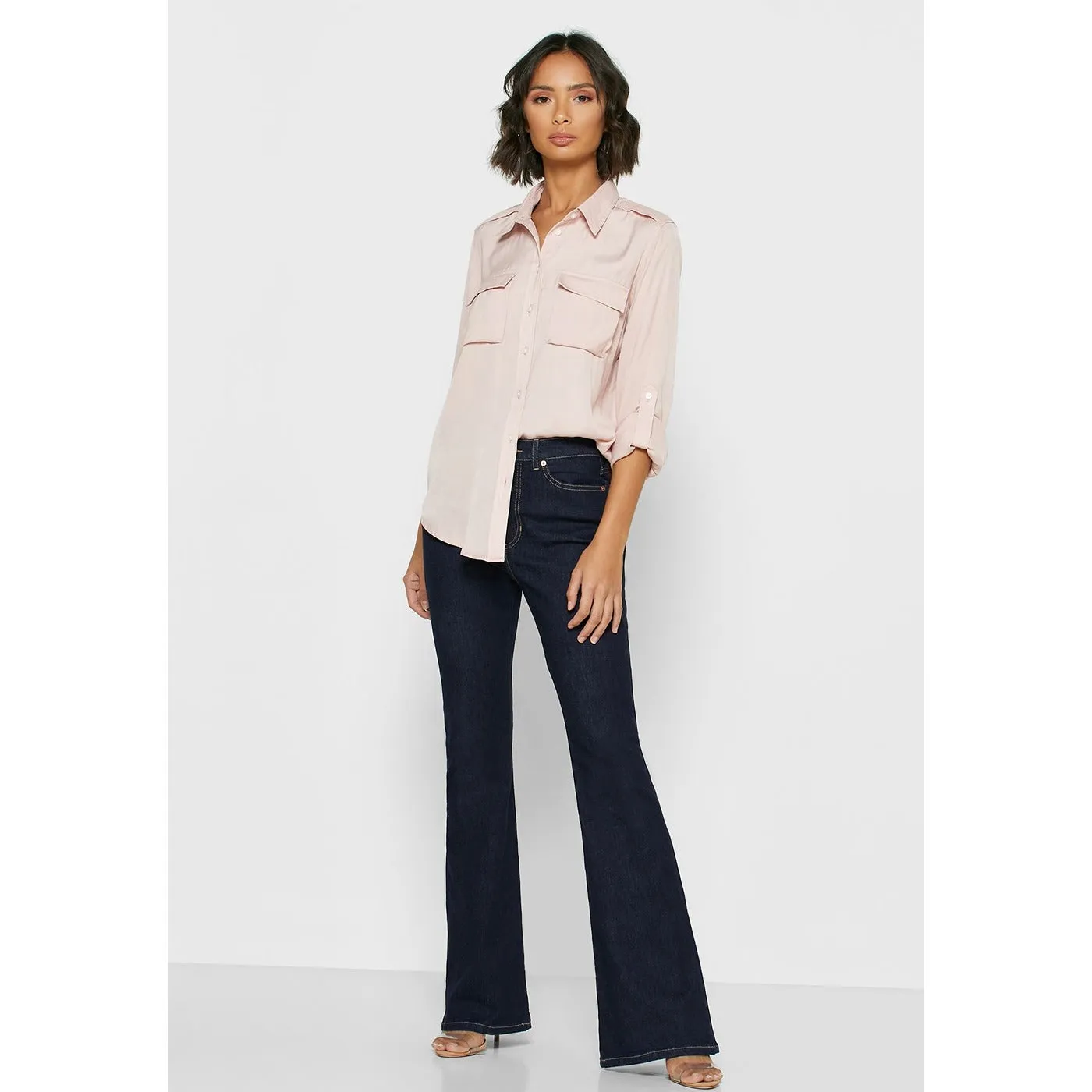 BR Curvy Dark Wash Boot-Cut Jeans