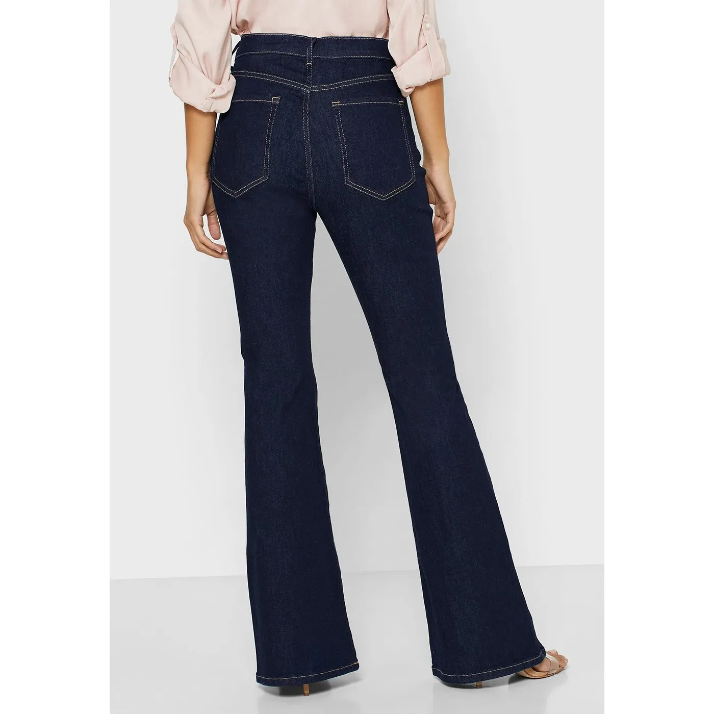 BR Curvy Dark Wash Boot-Cut Jeans