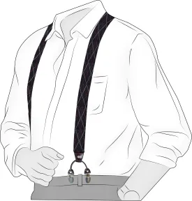 Chokore Stretchy Y-shaped Suspenders with 6-clips (Black & Gray)