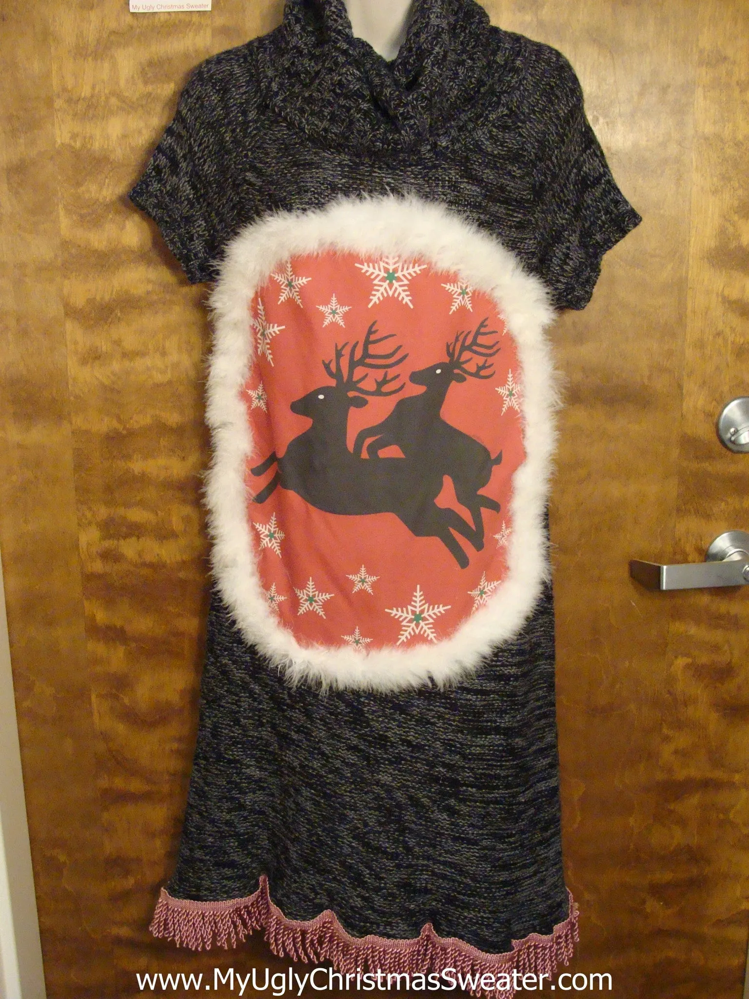 Christmas Dress with Naughty Funny Reindeer