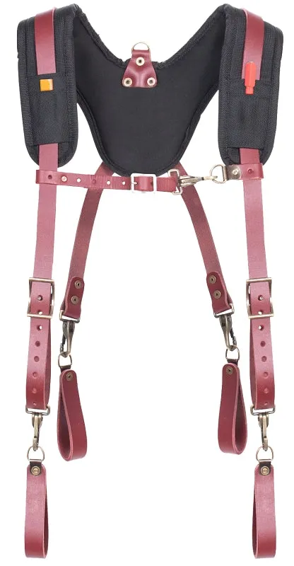 CLC Signature Elite Series 21522 Padded Yoke Leather Suspender, One-Size, Grain Leather/1680D Ballistic Nylon :EA: QUANTITY: 1