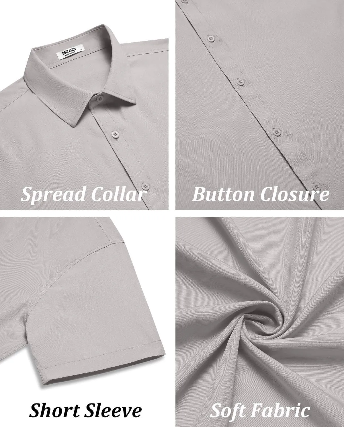 COOFANDY Men's Casual Button Down Shirts Short Sleeve Summer Untucked Dress Shirts