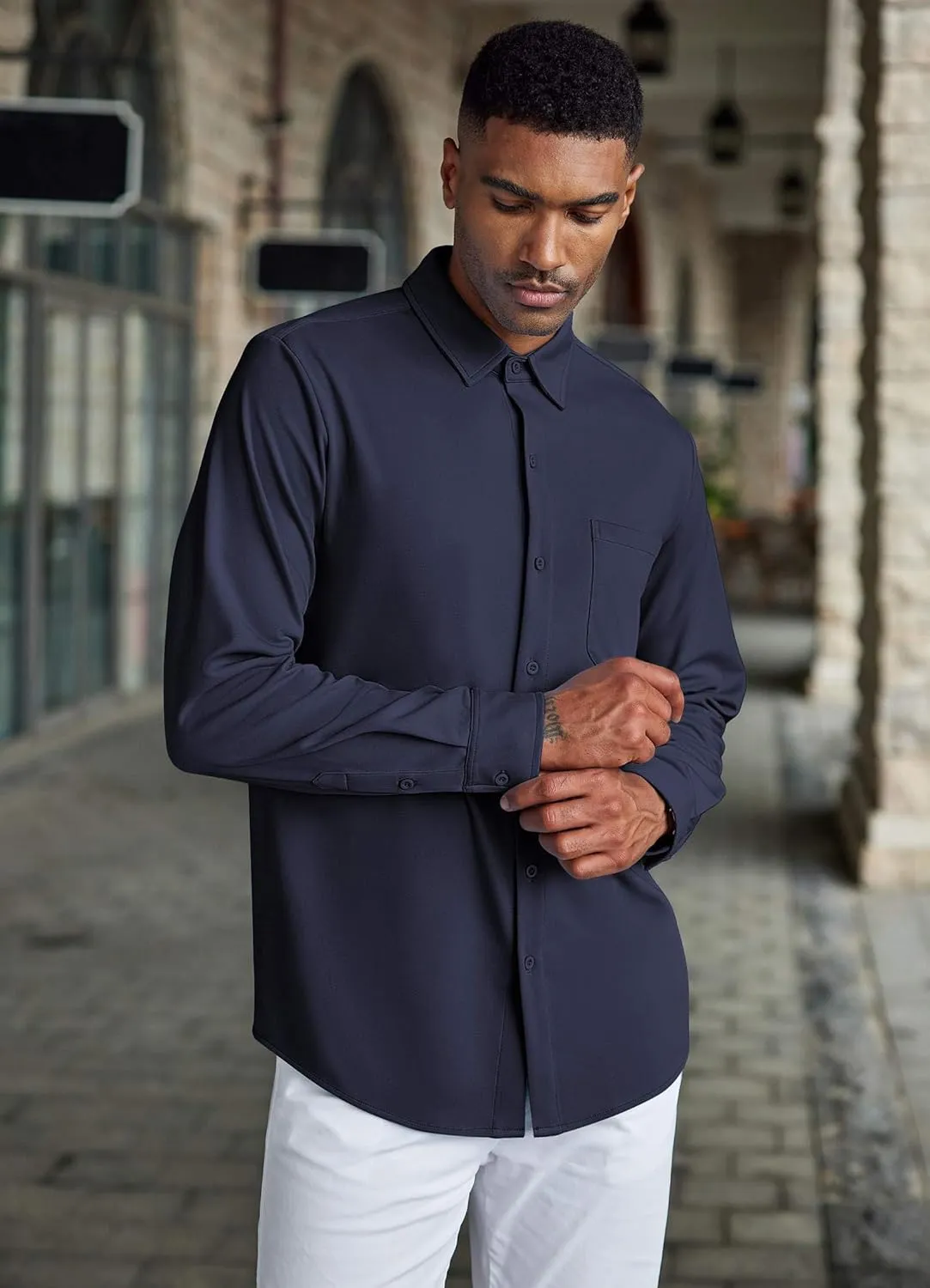 COOFANDY Men's Wrinkle Free Shirts Casual Long Sleeve Button Down Dress Shirts