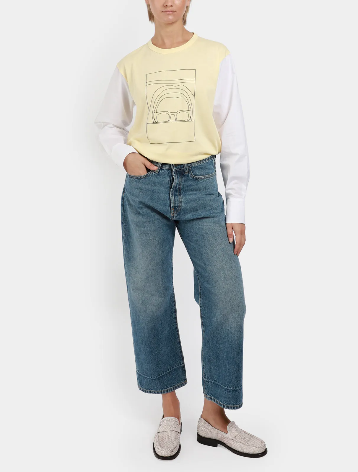 Cropped Cuff-Dye Jeans