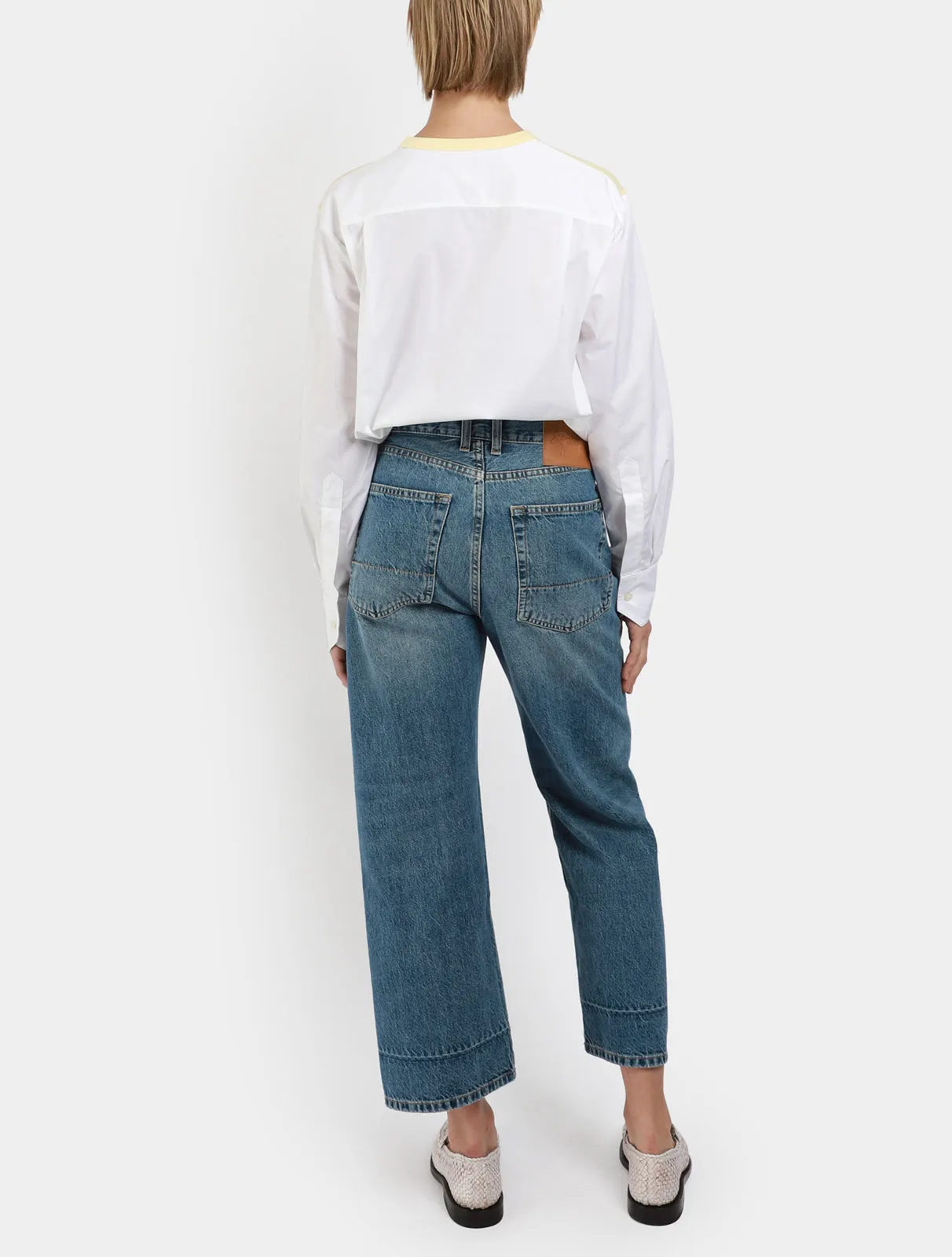 Cropped Cuff-Dye Jeans