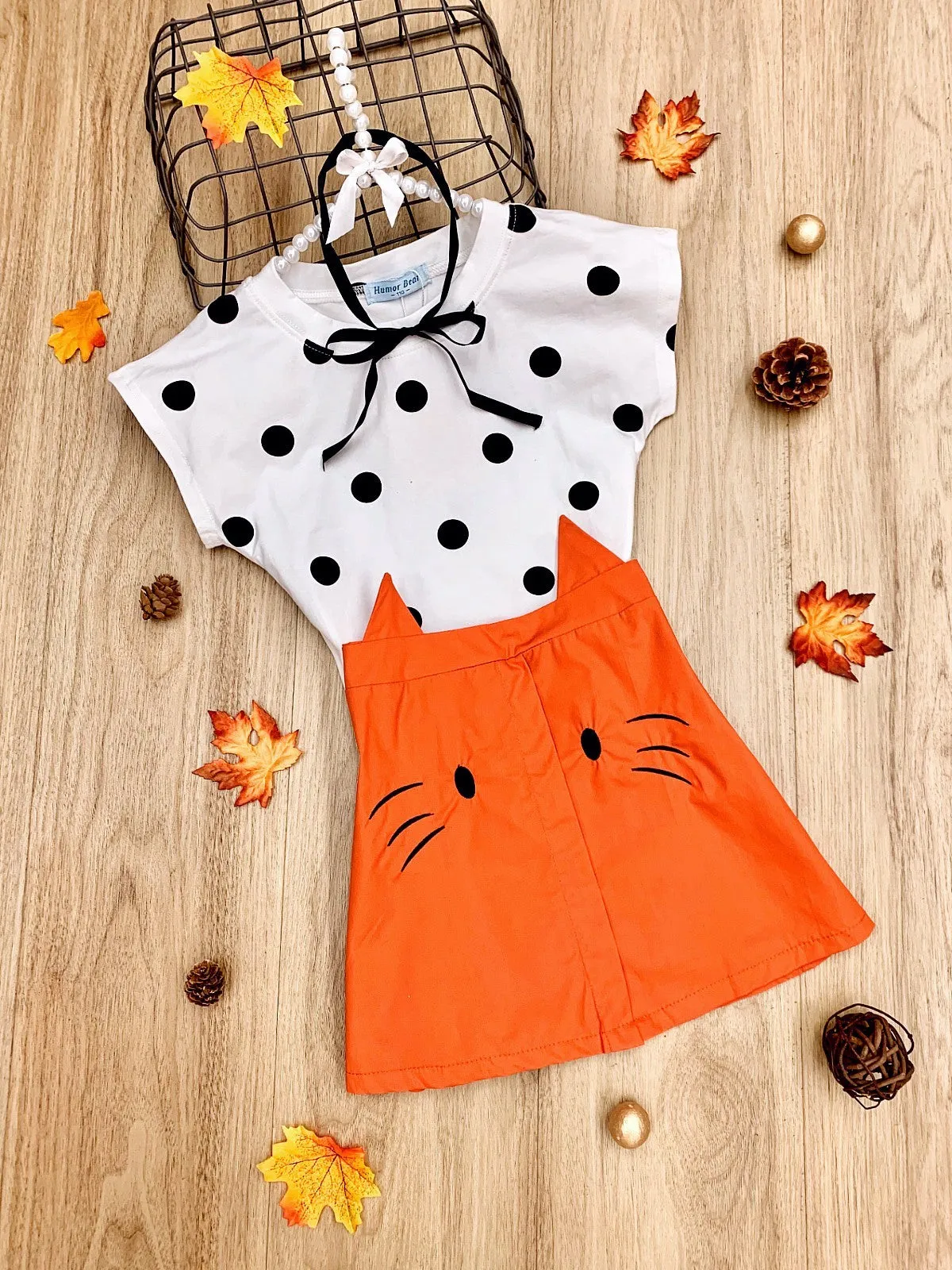 Cutest Whiskers Cat Skirt Set
