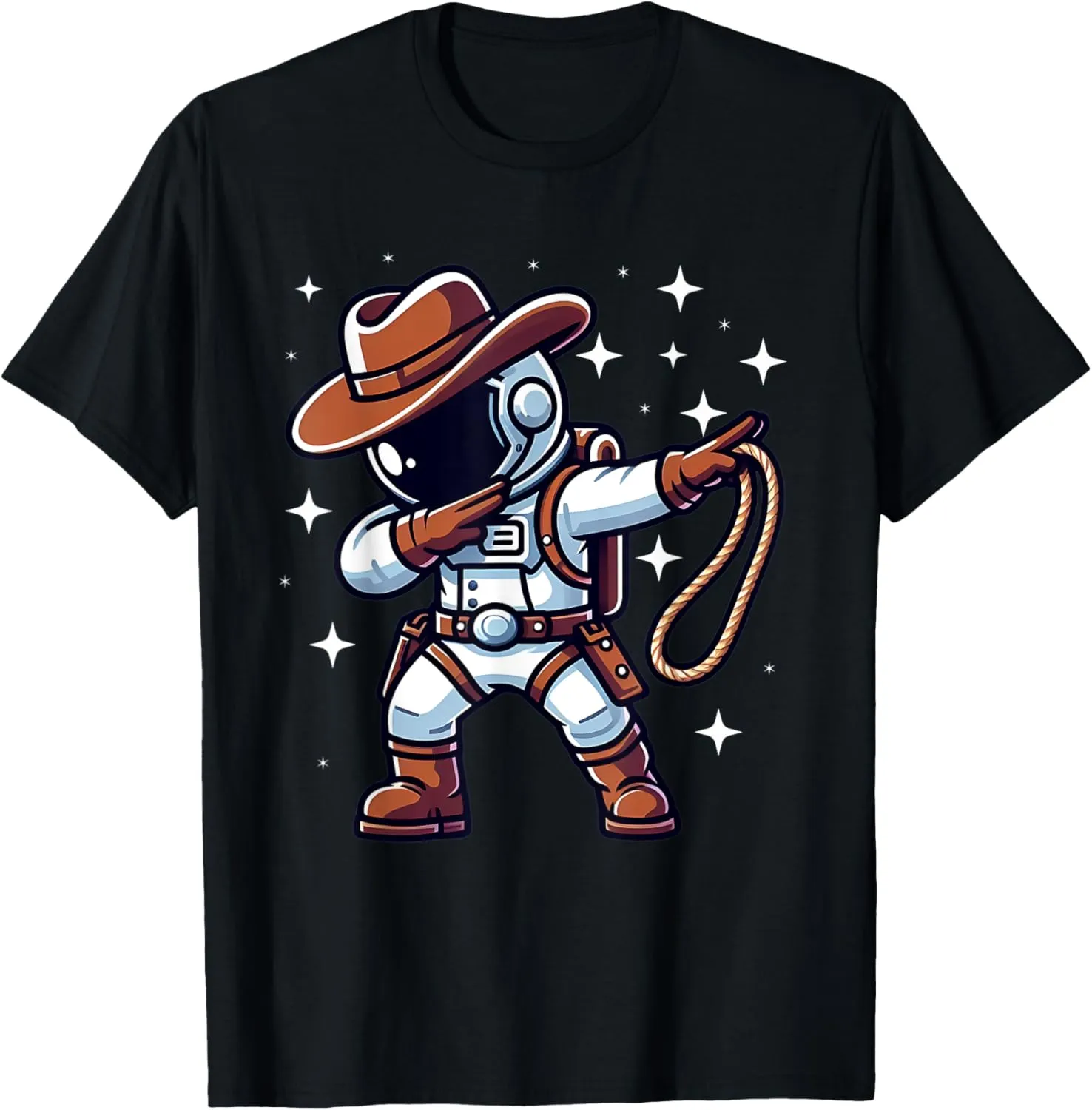 Dabbing Astronaut Cowboy Space Halloween Costume Men Kids T-Shirt