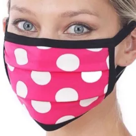Dark Pink Polka Dot Protective Face Mask