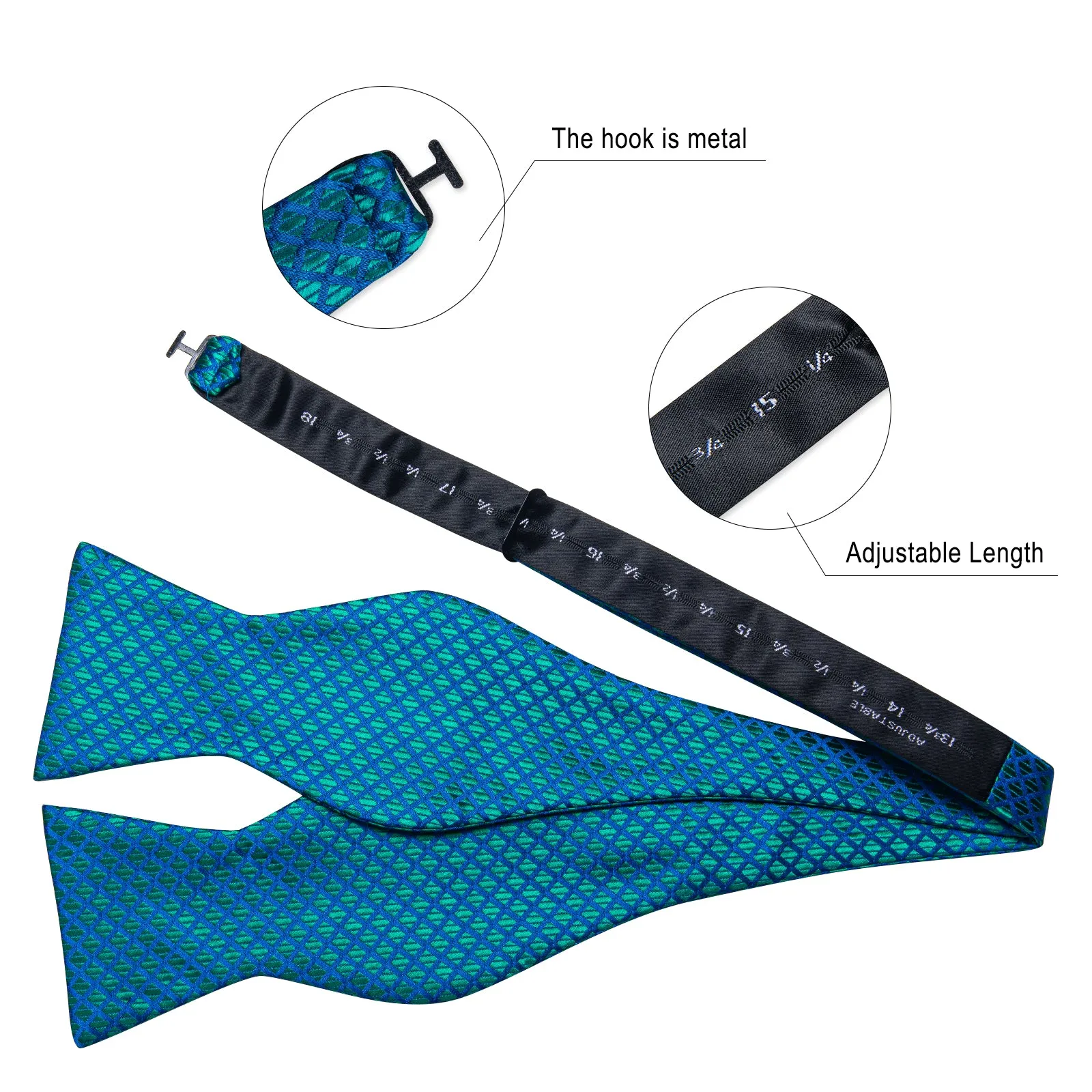 DiBanGu Men's Suspenders Novelty Green Blue Plaid Brace Clip-on Suspender with Bow Tie Set