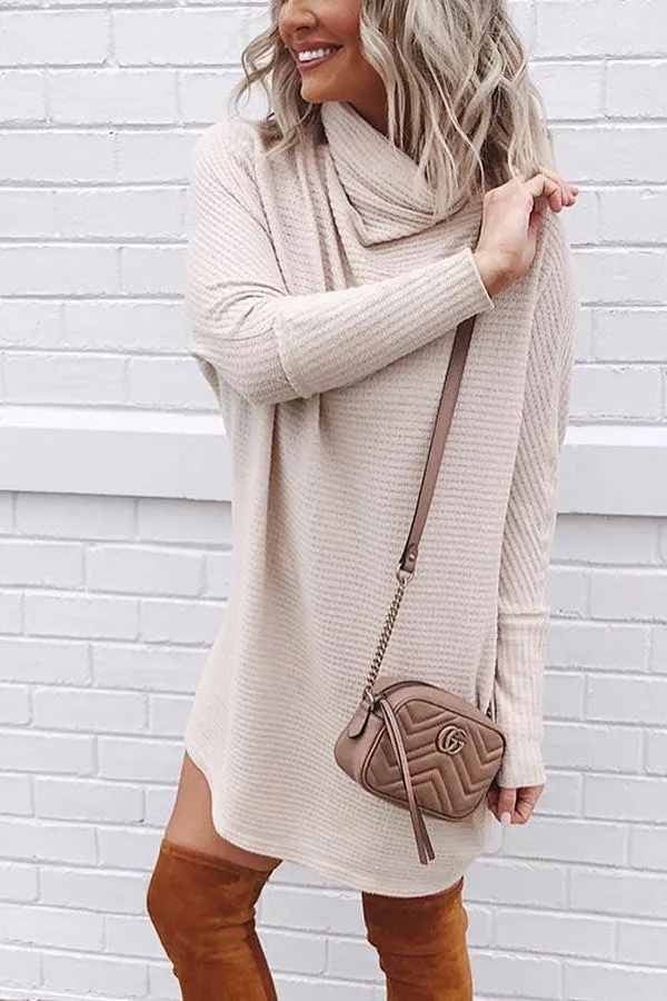 Dunnmall Fashion Knitted Mid Length Dress