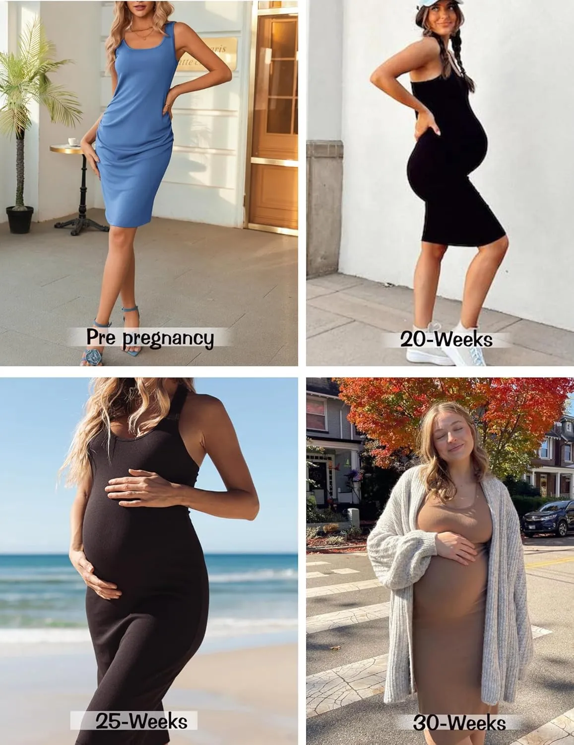 Ekouaer Womens Summer Maternity Dress Side Ruching Sleeveless Bodycon Dress Cute Pregnancy Dress S-XXL