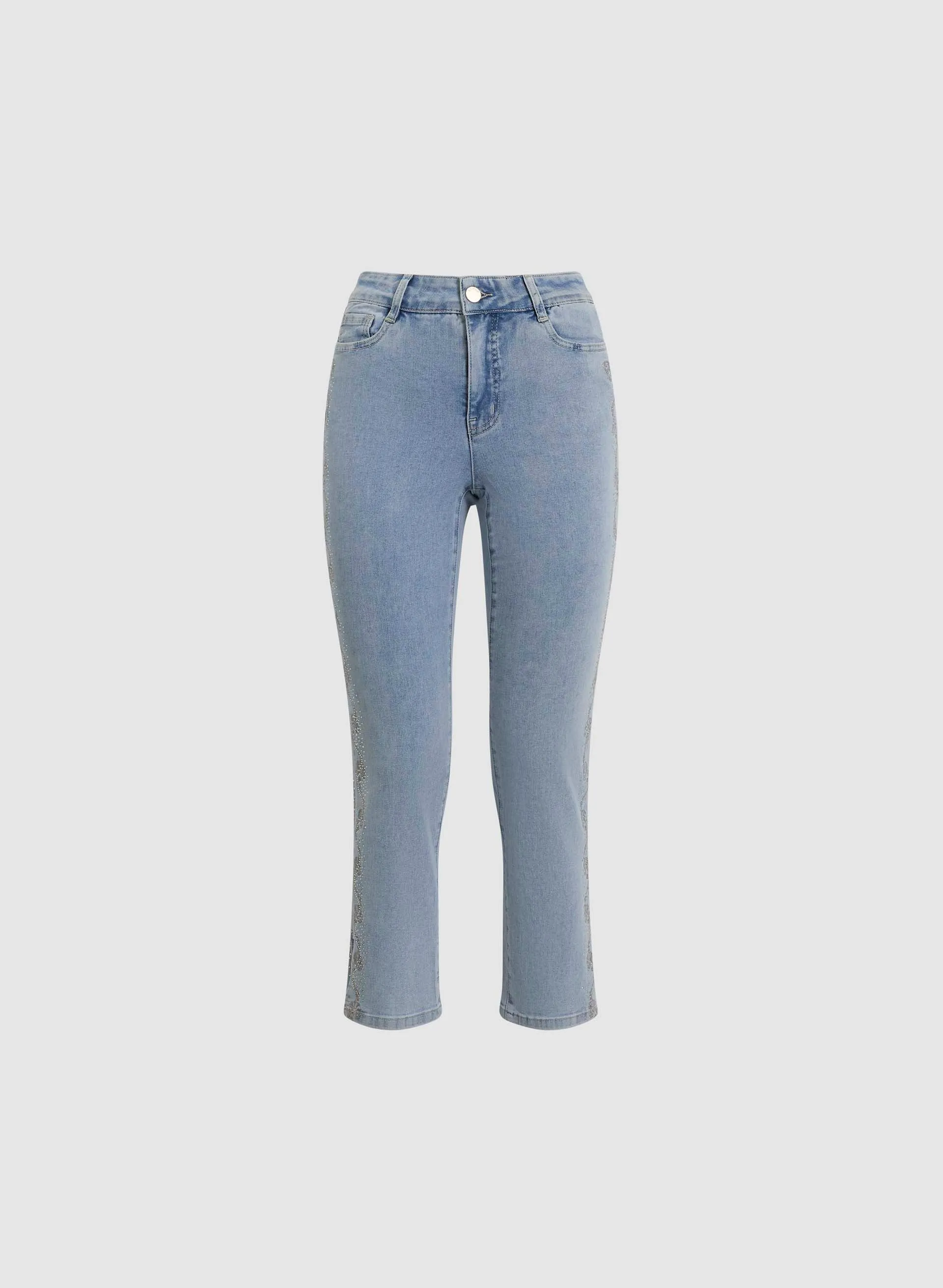 Embellished Denim Capris