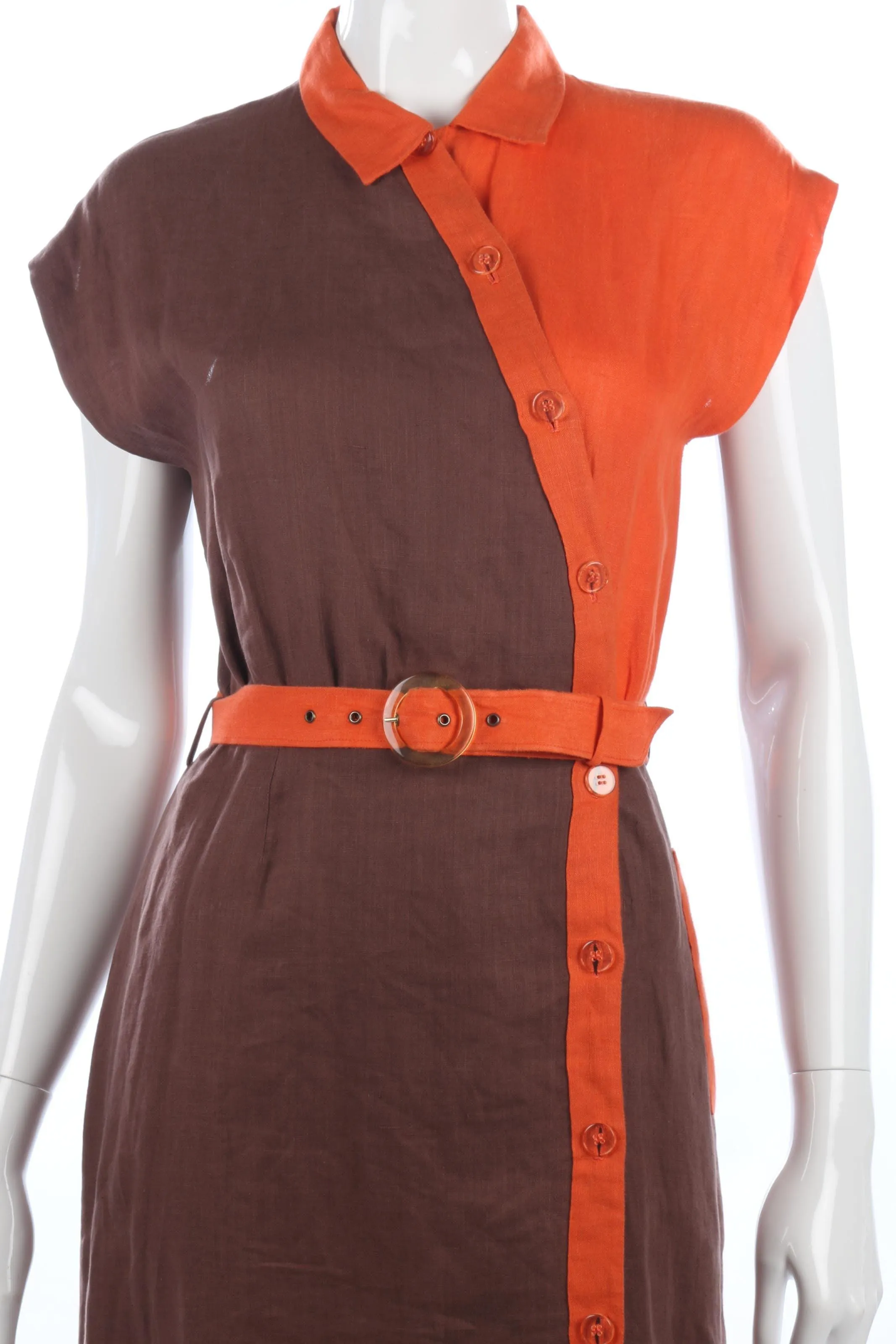 Fabulous vintage linen 1970's dress size S