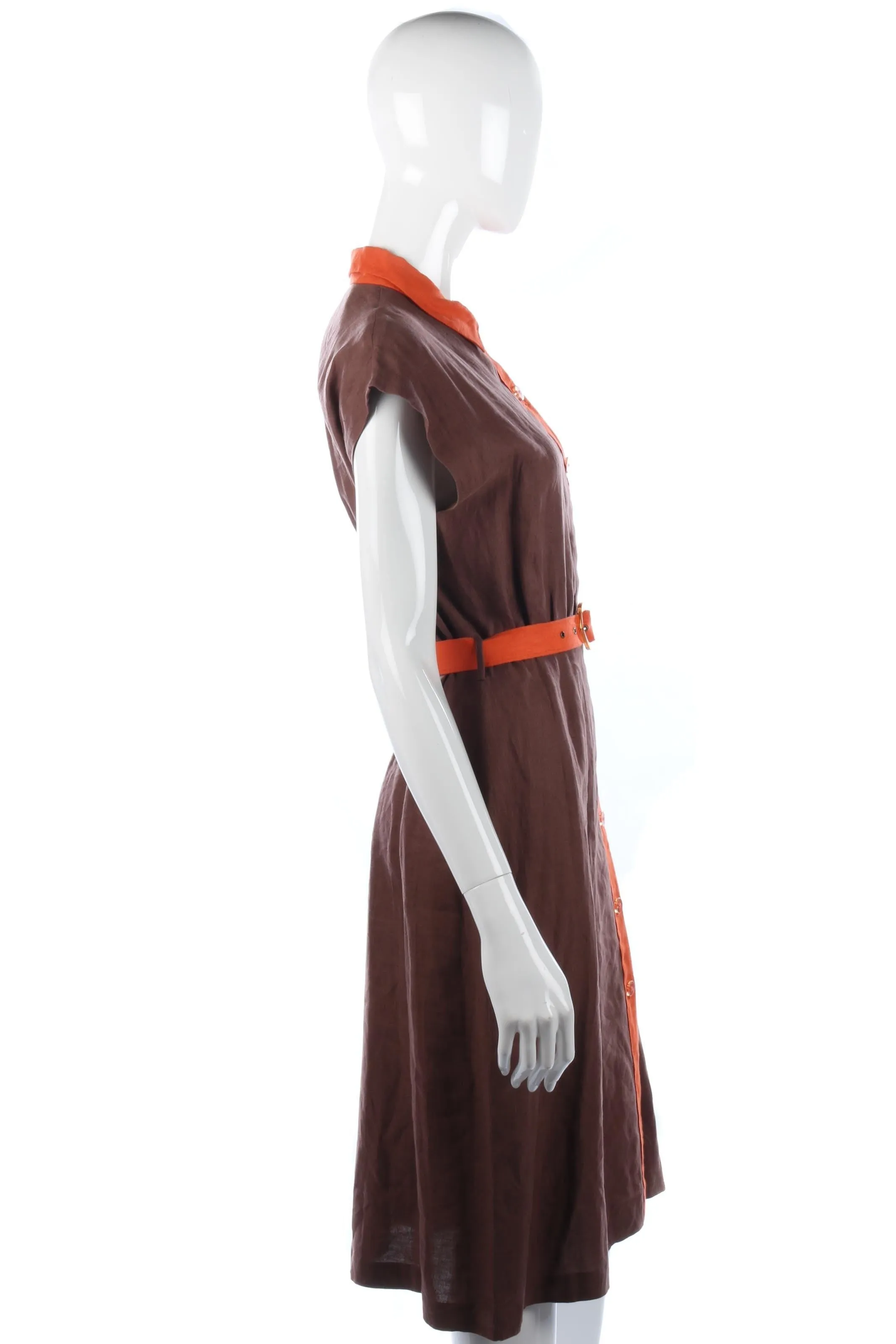 Fabulous vintage linen 1970's dress size S