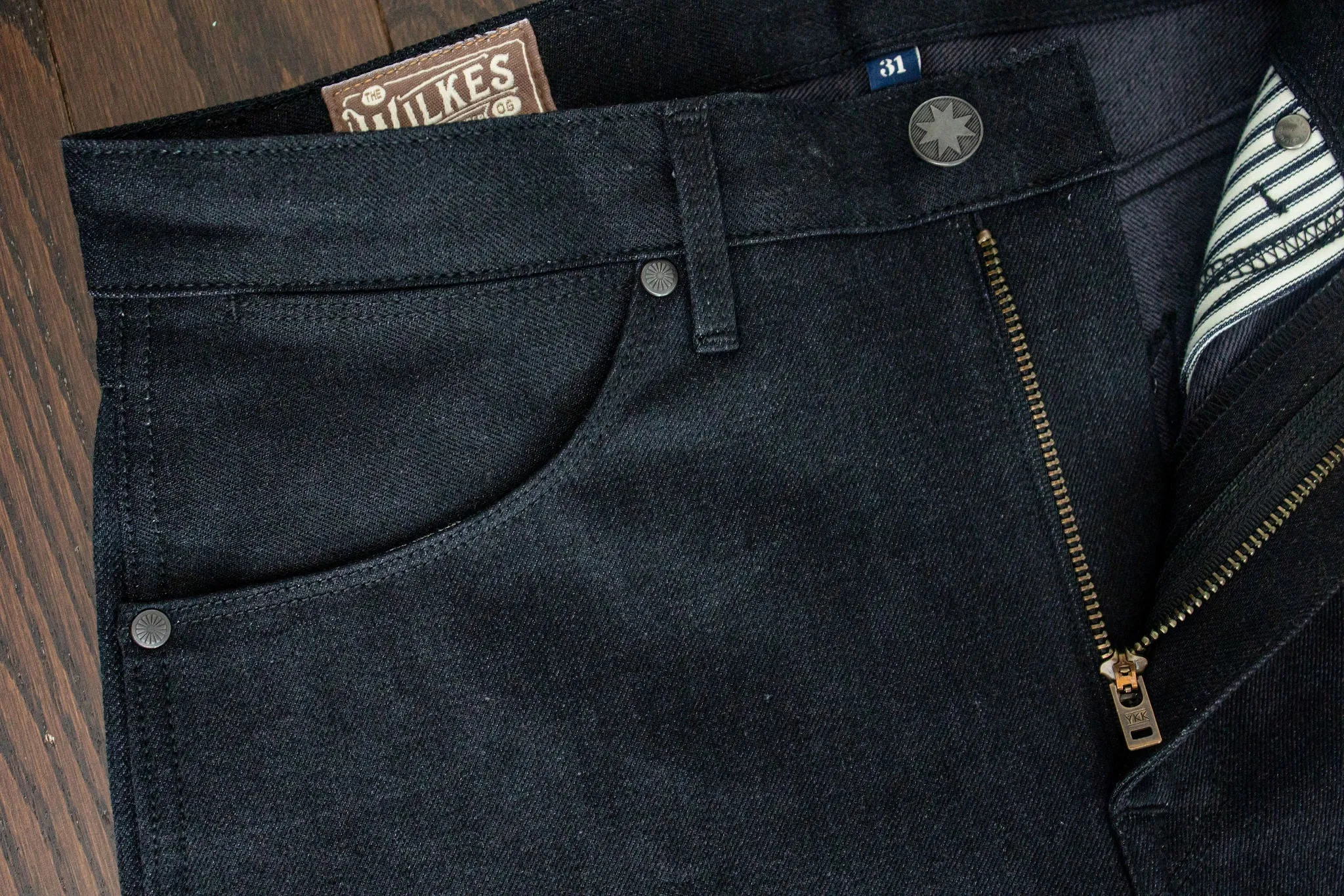 Freenote Cloth Wilkes - Black Grey Denim