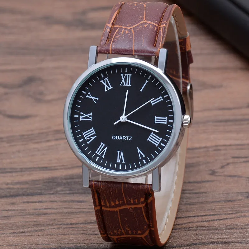 Gift Three Eyes Men's Watch Men's Quartz Watch Blue Light Glass Belt Watch Men's Watch