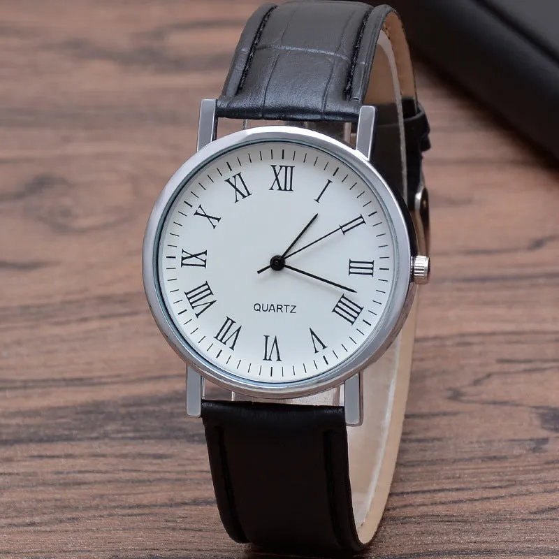 Gift Three Eyes Men's Watch Men's Quartz Watch Blue Light Glass Belt Watch Men's Watch