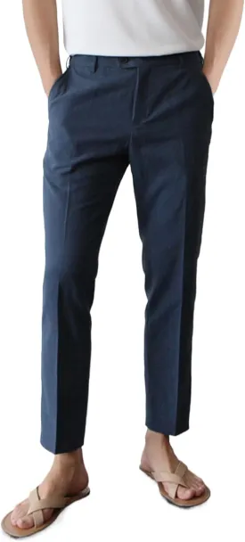 GINGTTO Linen Pants Men Slim Fit Elastic Waistband Lightweight Summer Beach Fashion Casual Pant