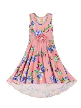 Girls Floral Hi Lo Boho Dress