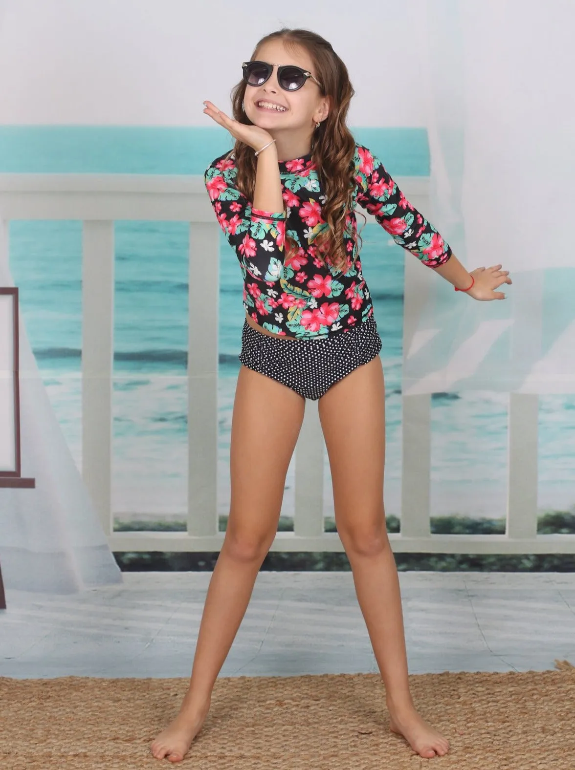 Girls Hibiscus Heaven Two Piece Swimsuit