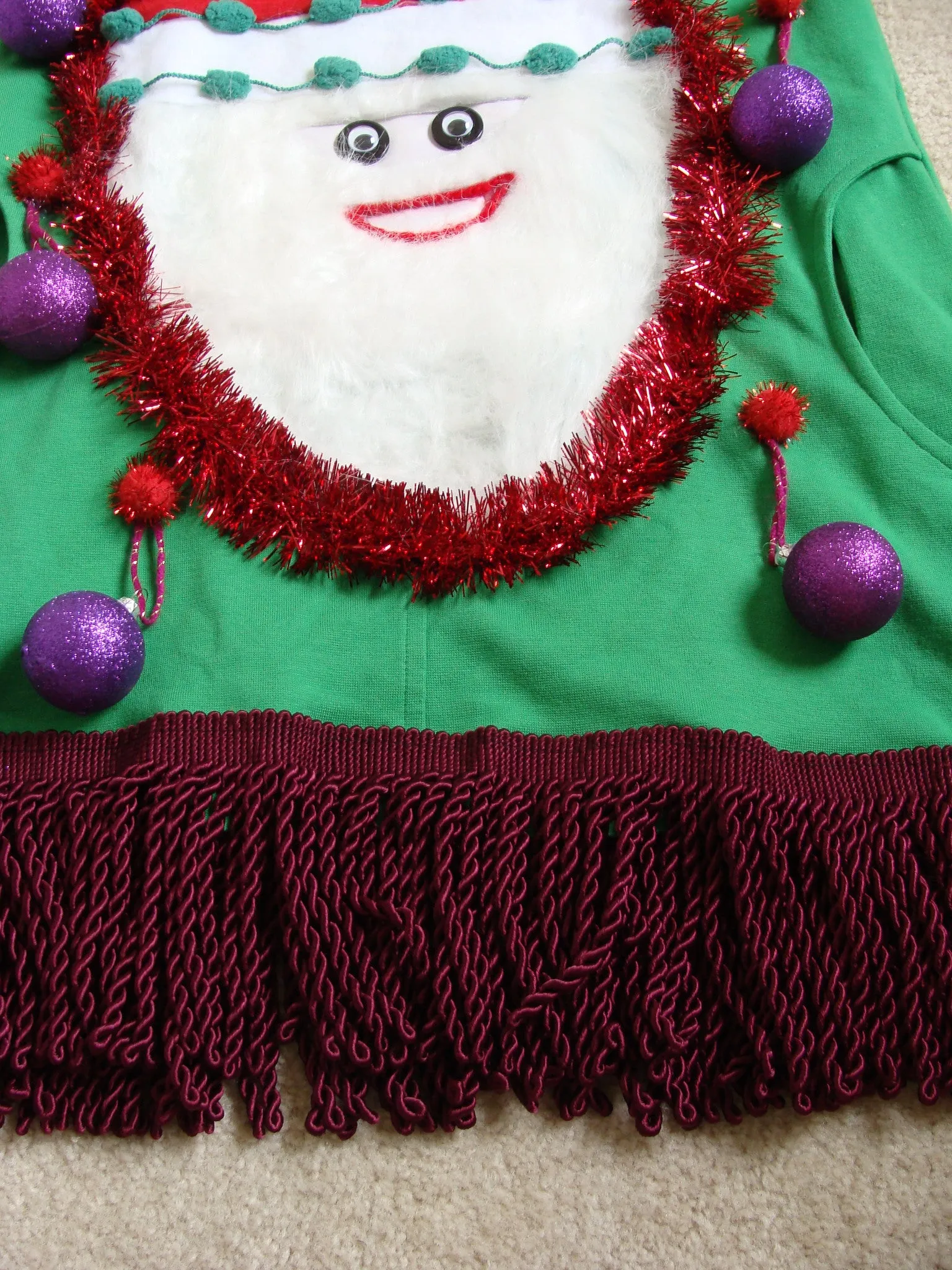 Green Christmas Dress with Santa