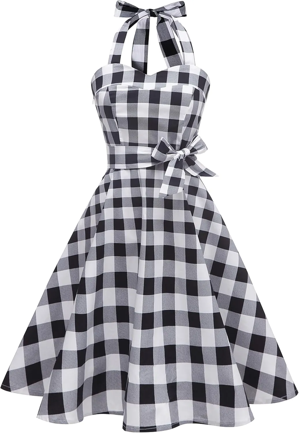 Hanpceirs Casual Sundress for Women Halter Retro Vintage Cocktail Dresses 2025 Summer Dress