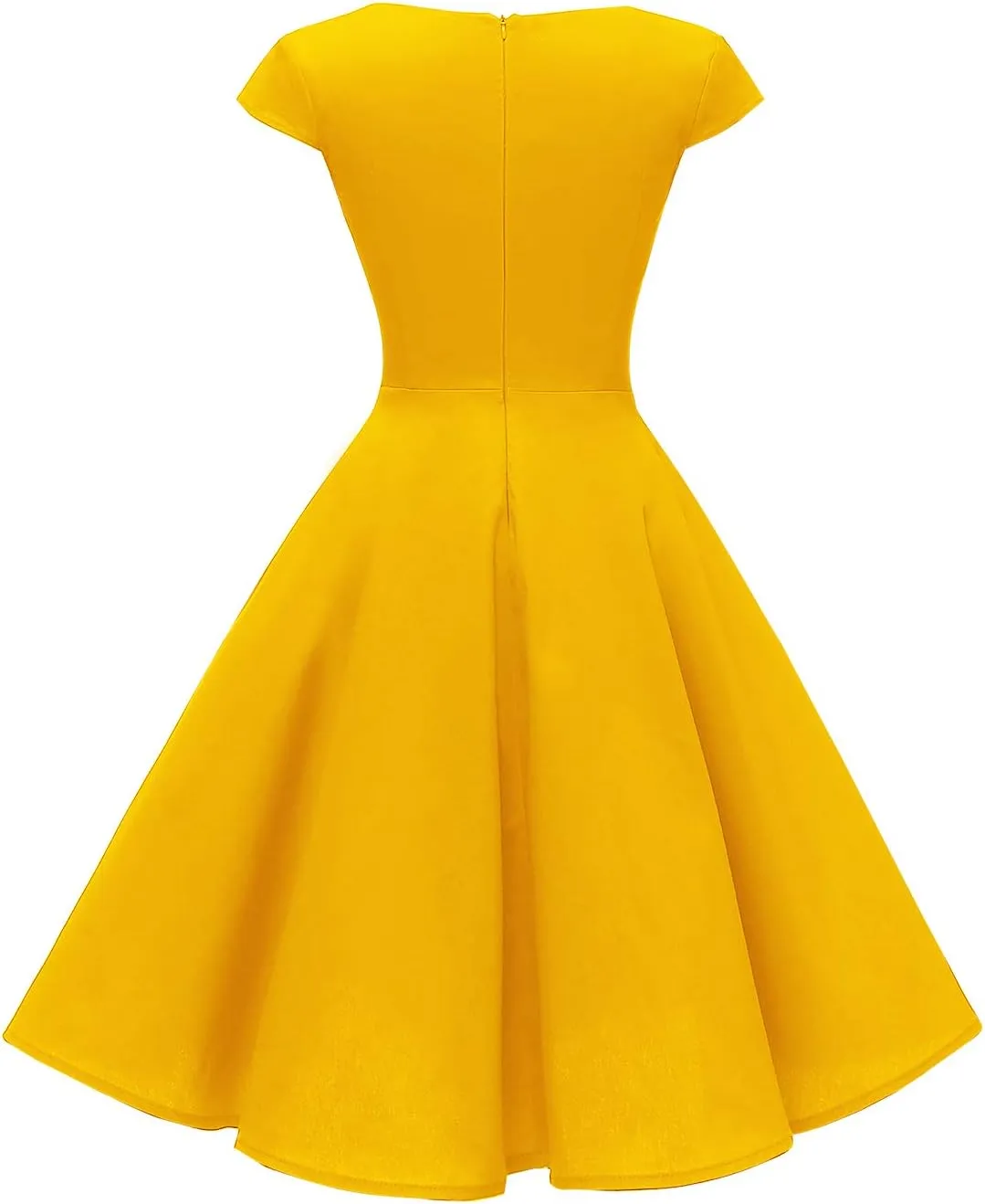 Hanpceirs Women's Cap Sleeve 1950s Retro Vintage Cocktail Swing Dresses with Pocket