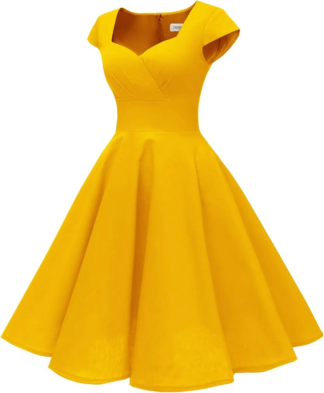 Hanpceirs Women's Cap Sleeve 1950s Retro Vintage Cocktail Swing Dresses with Pocket