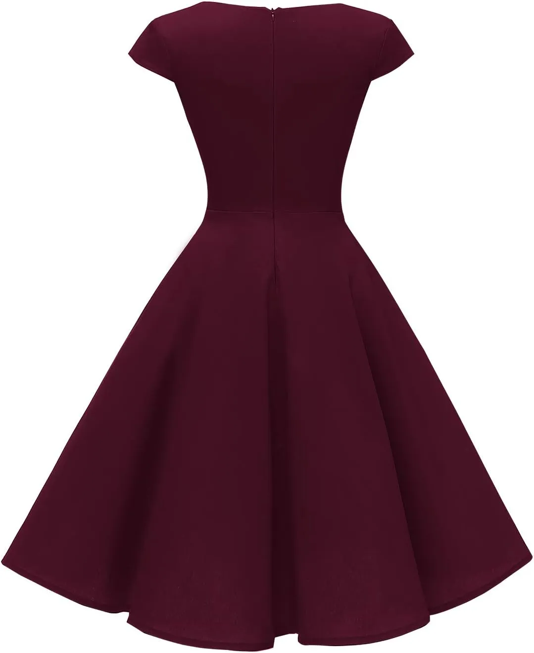Hanpceirs Women's Cap Sleeve 1950s Retro Vintage Cocktail Swing Dresses with Pocket