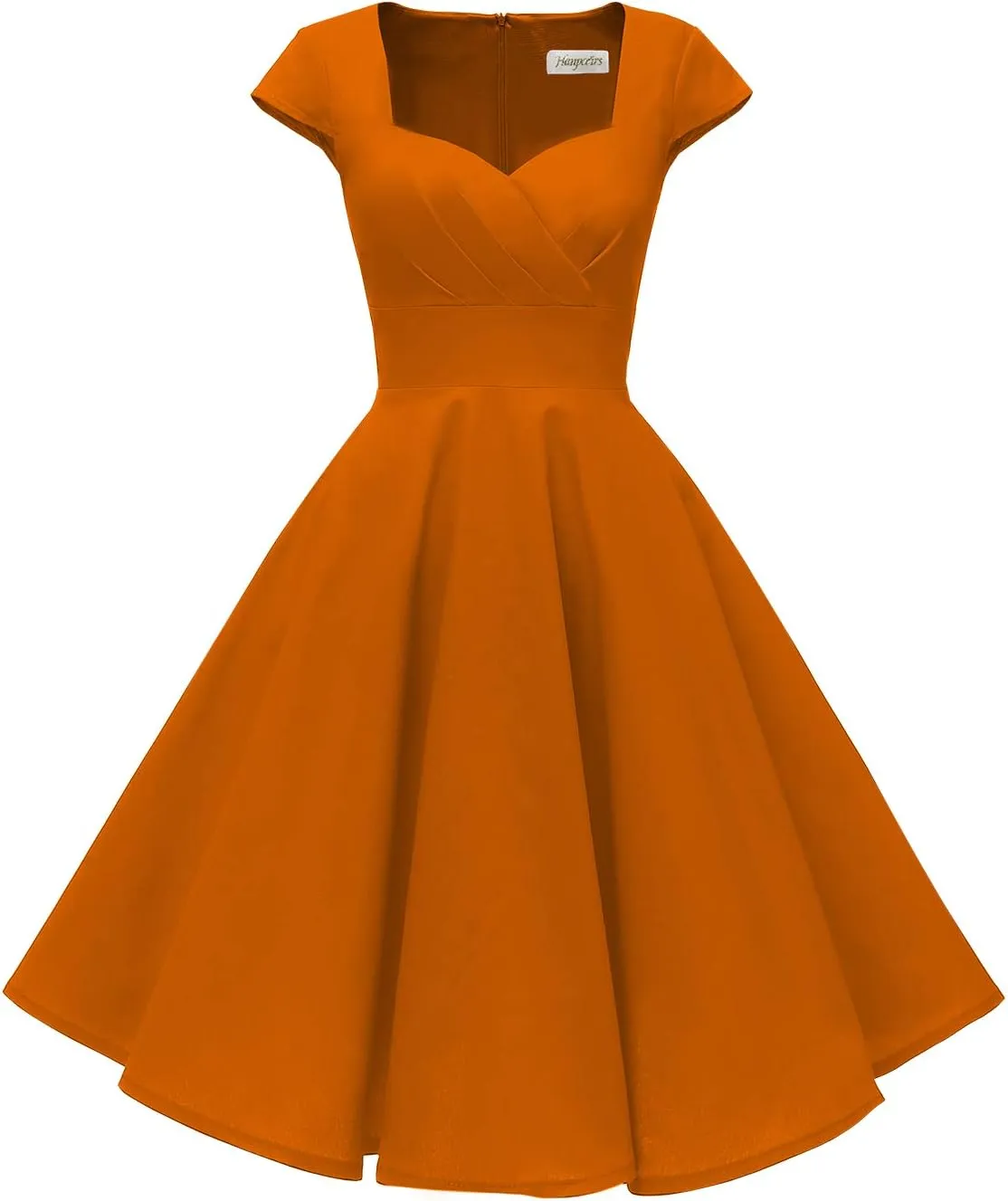 Hanpceirs Women's Cap Sleeve 1950s Retro Vintage Cocktail Swing Dresses with Pocket