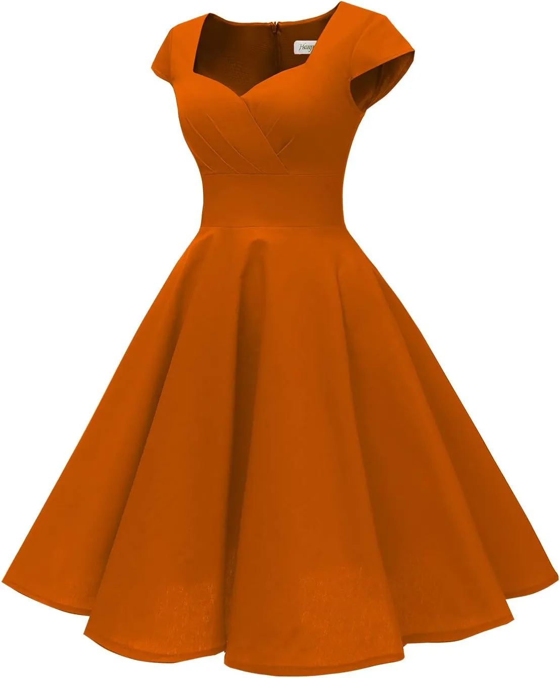 Hanpceirs Women's Cap Sleeve 1950s Retro Vintage Cocktail Swing Dresses with Pocket