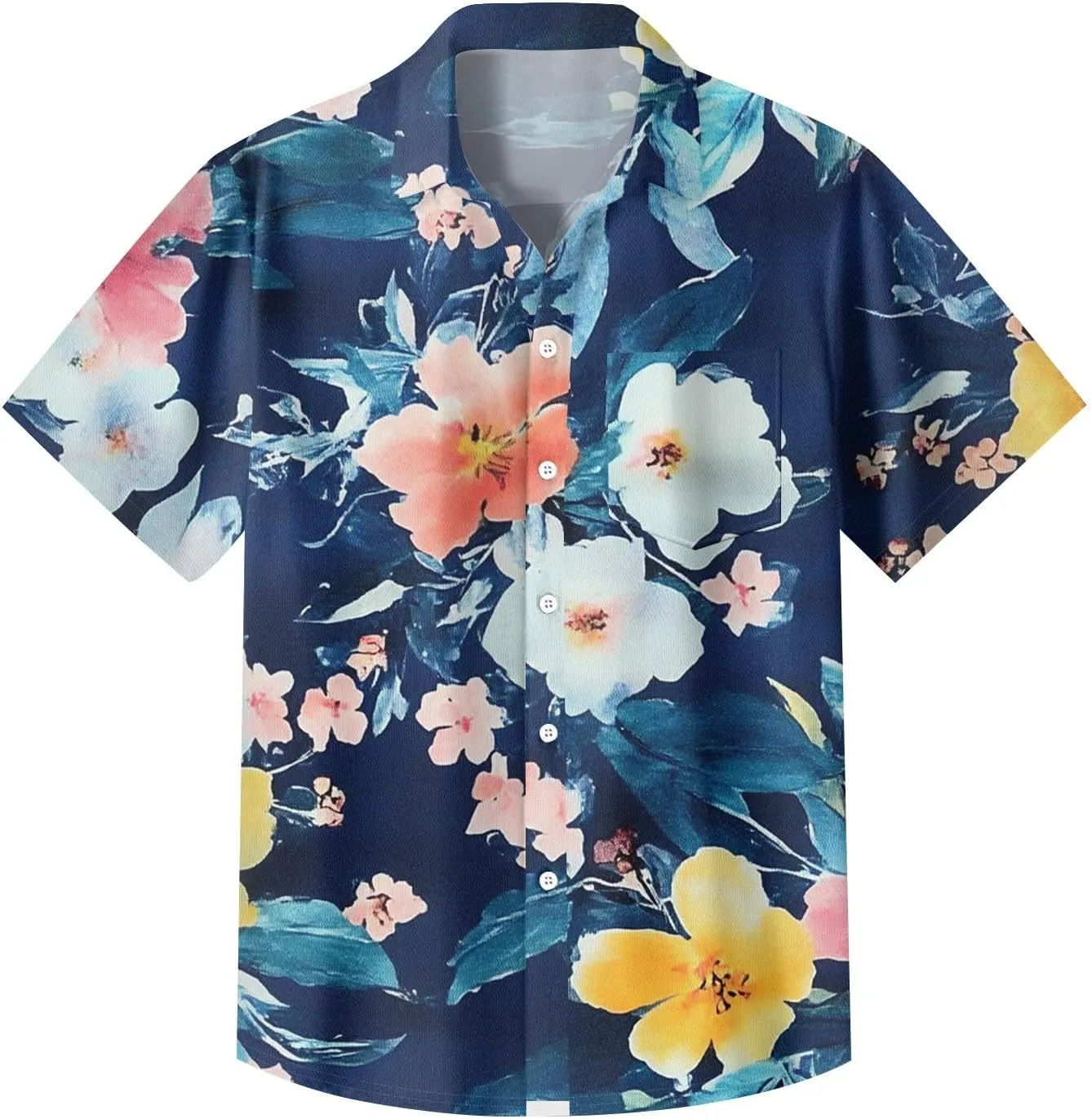 Hawaiian Shirts for Men Summer Short Sleeve Casual Button Down Shirts Palm Tree Beach Tropical Vacation T-Shirts