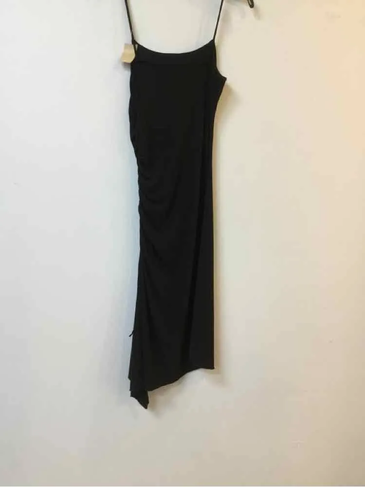 Helium Size S Black/gold Stretch Metallic Detail Spaghetti Strap Dress
